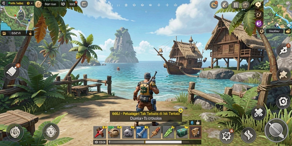 Tampilan gameplay menakjubkan dalam dunia terbuka 666J.