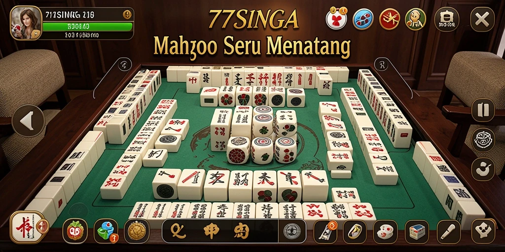 Tampilan menarik dari gameplay Mahjong di 77SINGA.