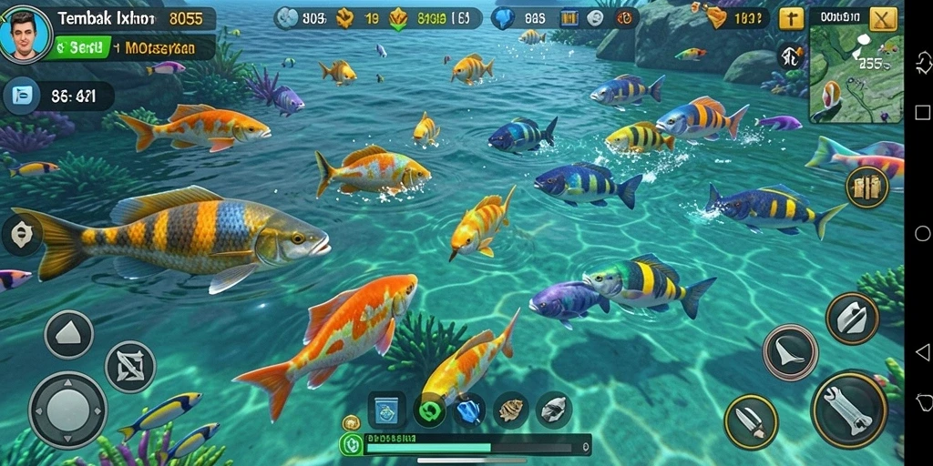 Screenshot dari gameplay Tembak Ikan 8055 yang seru.
