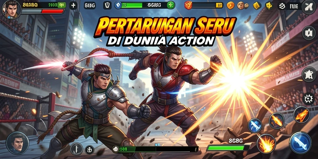 Screenshot menunjukkan aksi pertarungan seru di 8G8G.