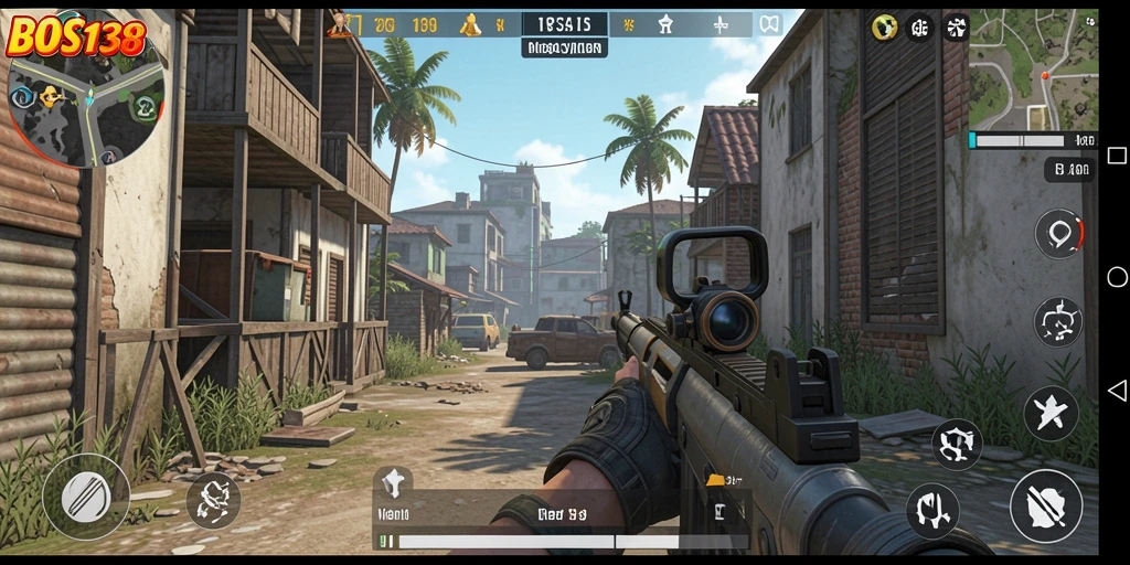 Tampilan gameplay menegangkan dalam <strong>BOS138</strong>, penuh aksi dan strategi.
