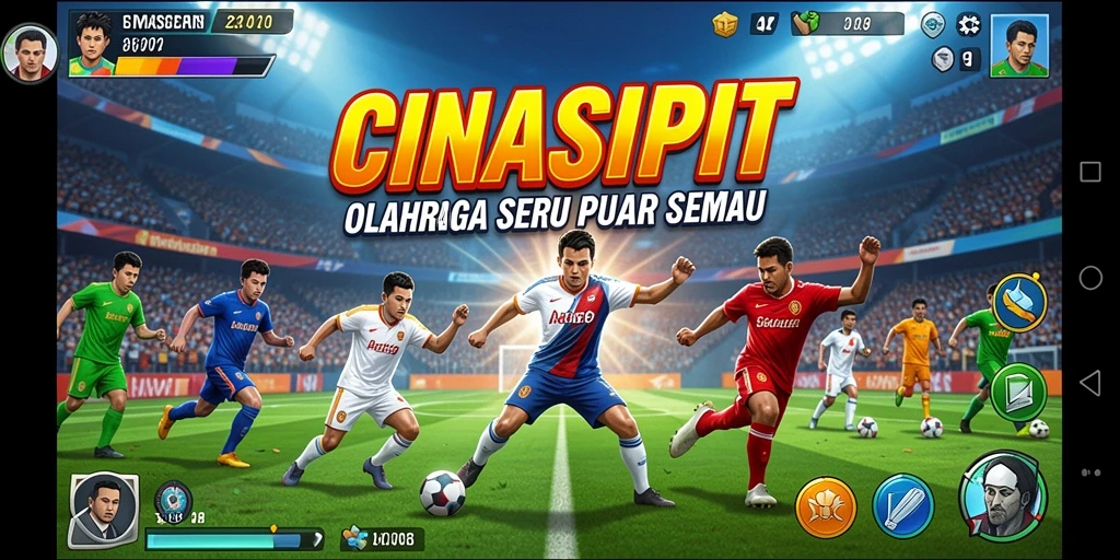 Tampak gameplay menarik dari CINASIPIT dengan berbagai cabang olahraga.
