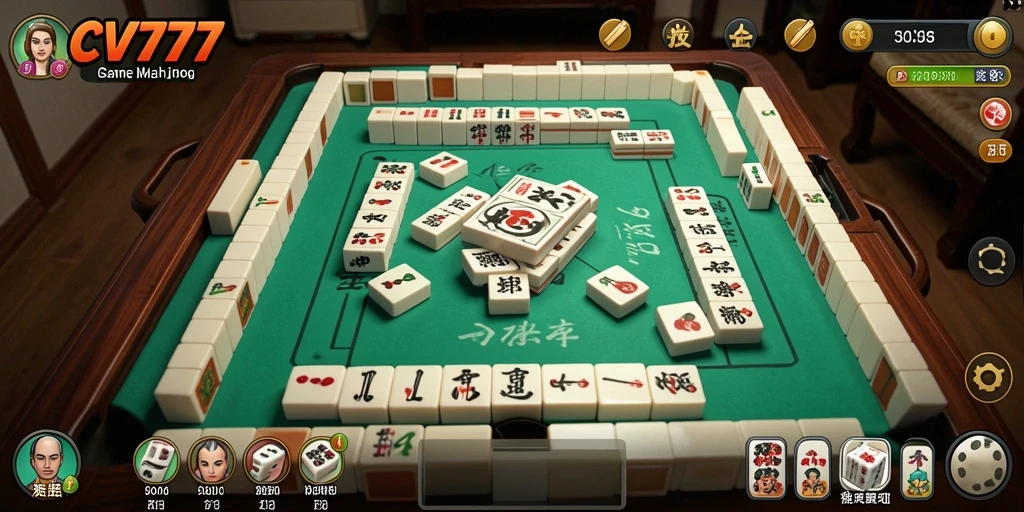 Tampilan menarik dari gameplay Mahjong dalam CV777.
