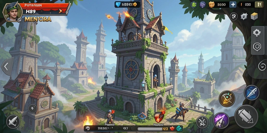 Gameplay seru di H89 dengan menara pertahanan yang strategis.