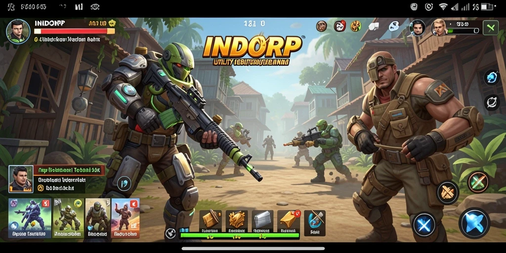 Tampilan aplikasi INDORP dengan berbagai fitur utility.