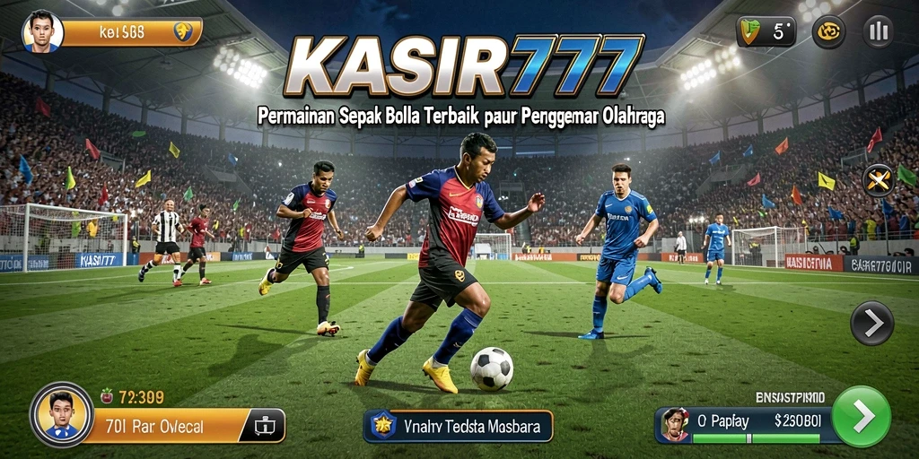 Screenshot KASIR777 menampilkan aksi seru di lapangan sepak bola.