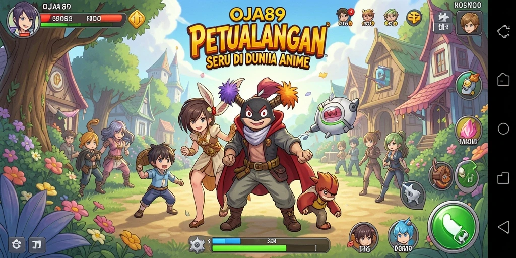 Screenshot OJA89 menampilkan aksi petualangan seru karakter anime.