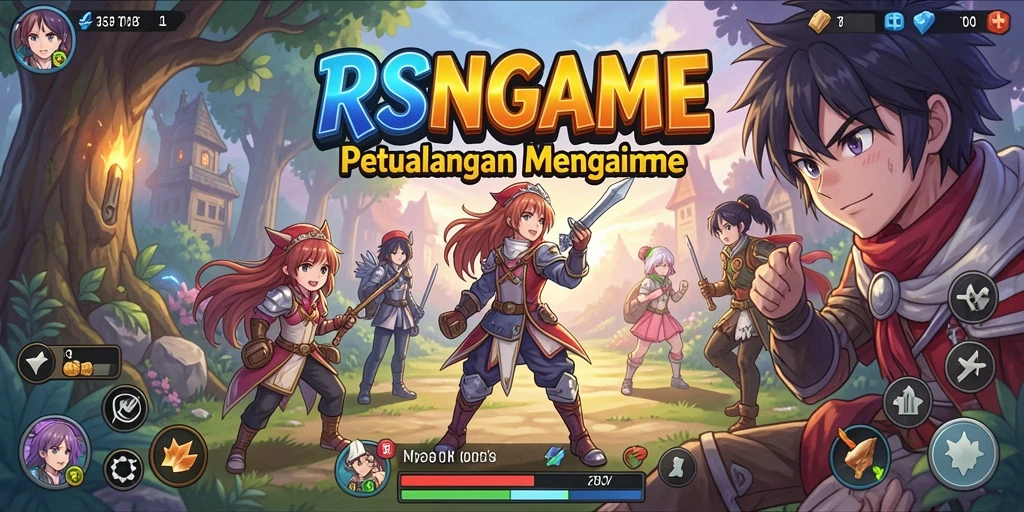 Screenshot RSNGAME menampilkan pertarungan karakter Anime yang mendebarkan.