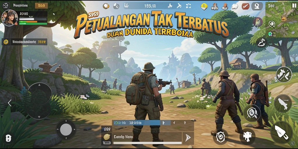 Screenshot menarik gameplay Open World dari S9S9 yang menunjukkan keindahan dunia yang luas.