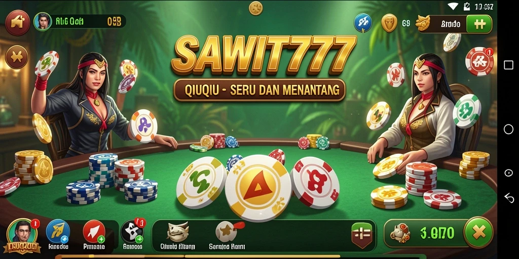 Tampilan gameplay QiuQiu yang seru dan interaktif di SAWIT777.