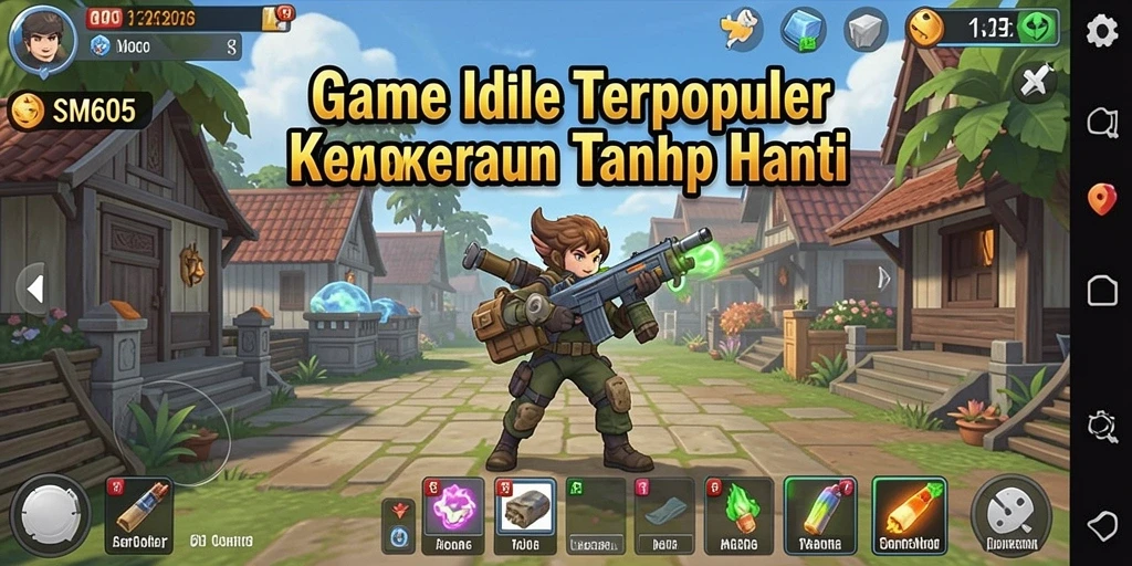 Tampilan gameplay SM605 yang menarik dan penuh warna.