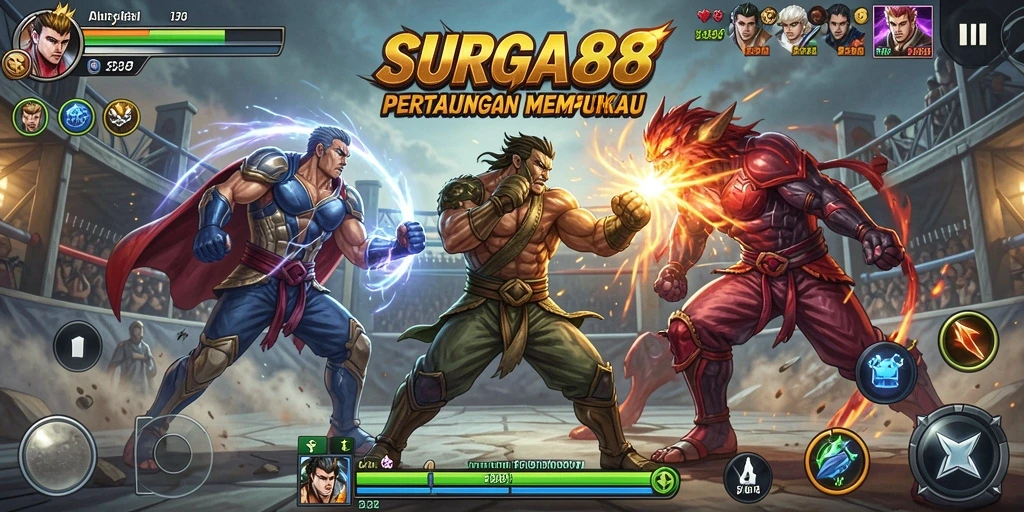 Tampilan gameplay menarik dari pertarungan di SURGA88.