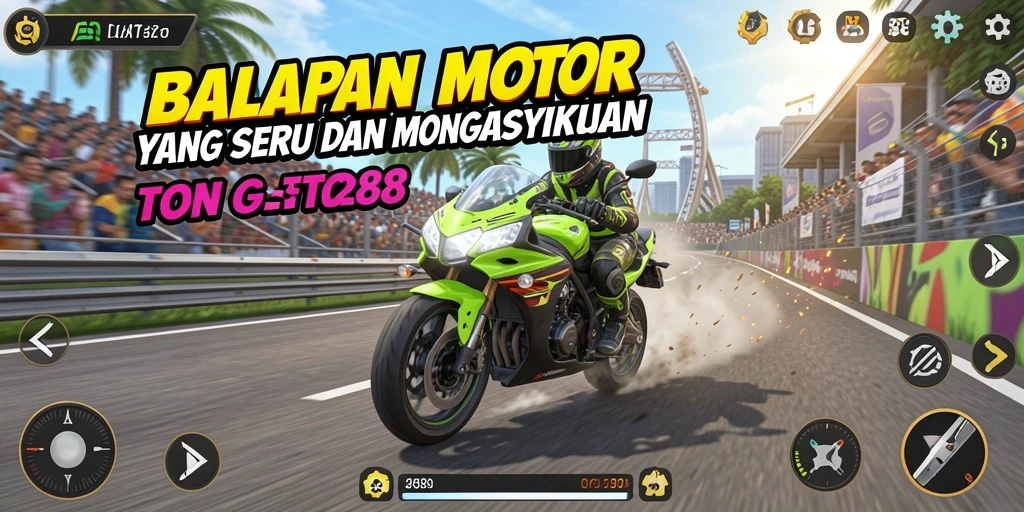 Tampilan gameplay seru dari balapan motor di TO288.