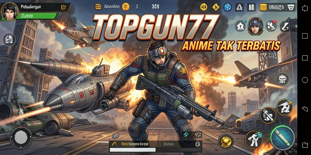 Tangkapan layar utama dari gameplay seru di TOPGUN77.