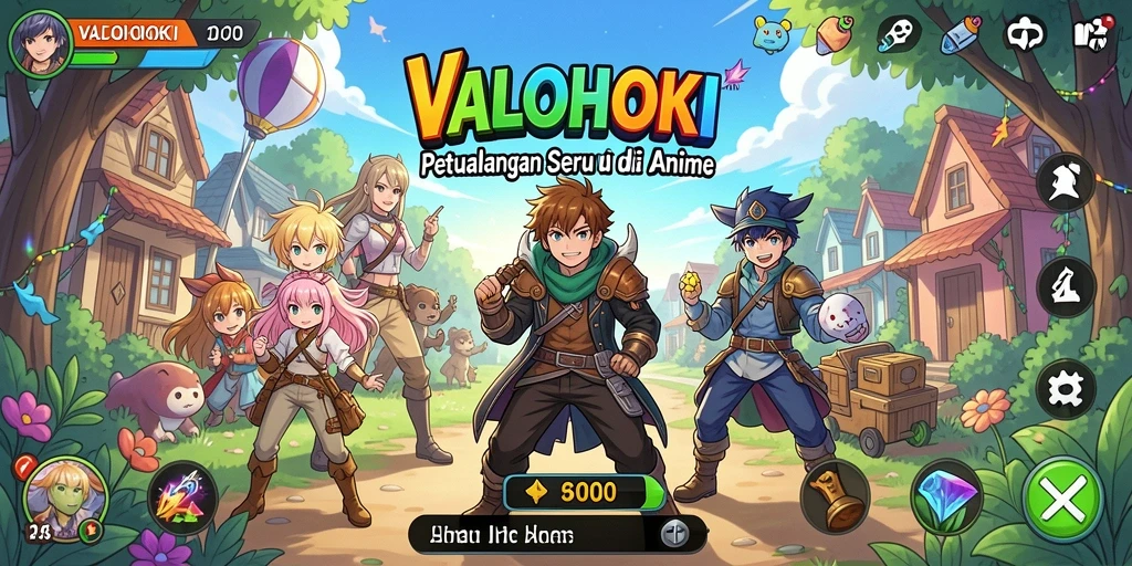 Screenshot dari gameplay VALOHOKI menampilkan aksi seru karakter anime.